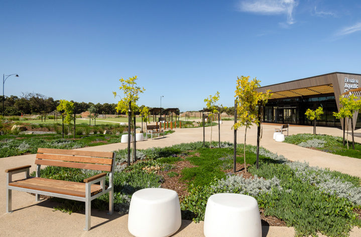 Street Furniture in Landscaped Garden