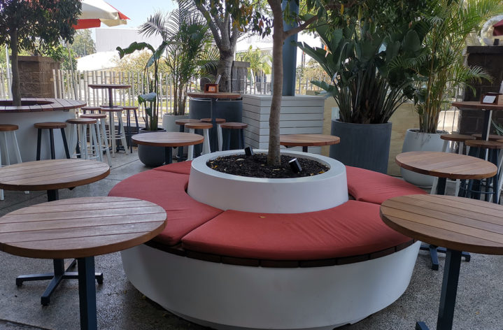 Quatro Planters used as Tables and Seats