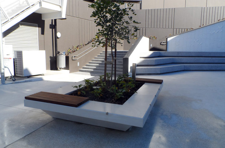 Quatro Custom Seat Planter Street Furniture