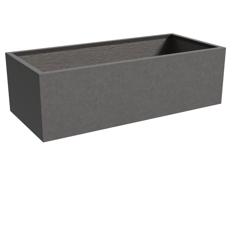 Quatro Design Wide Low Planter Box in Charcoal