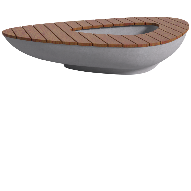 Quatro Design Delta 1 Trioval Planter Timber Top