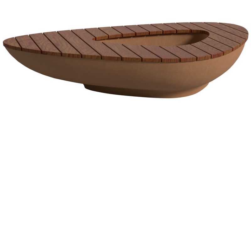 Quatro Design Delta 1 Trioval Planter Timber Top