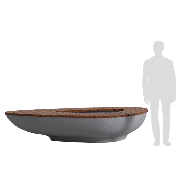 Quatro Design Delta 1 Trioval Planter Timber Top