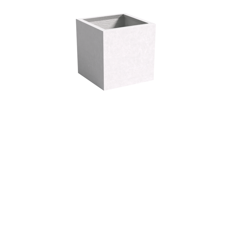 Quatro Design 600 Cube Planter Box in White