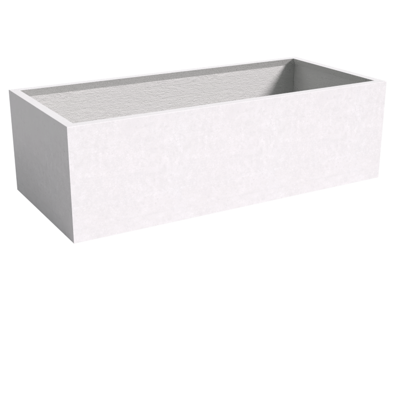 Quatro Design Wide Low Planter Box in White