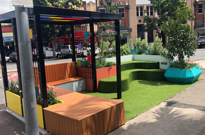 Pop Up Parklet with GRC Planters